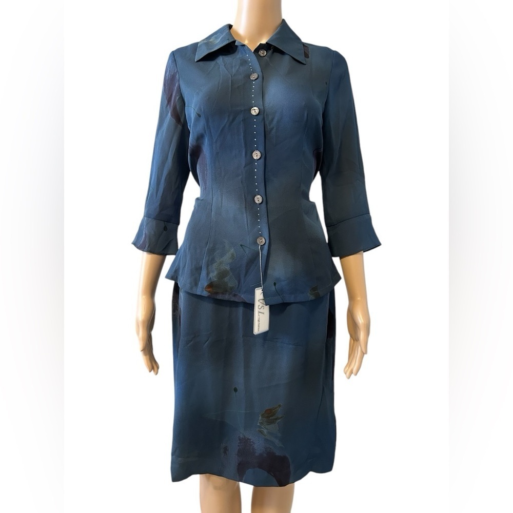 BNWT Elegant Blue Women's Skirt Set
